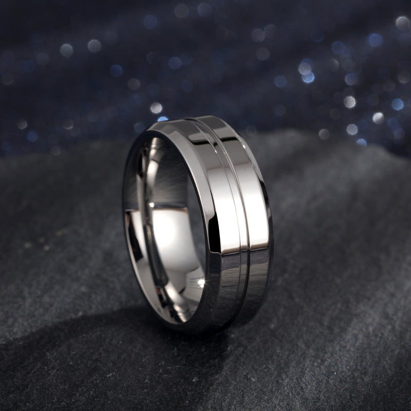 Electroplating Ring - Men's Titanium Steel Geometric Ring SJB-DIAMOND ELITES