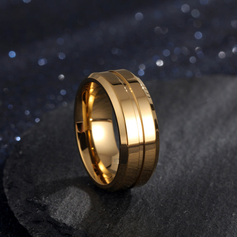 Electroplating Ring - Men's Titanium Steel Geometric Ring SJB-DIAMOND ELITES