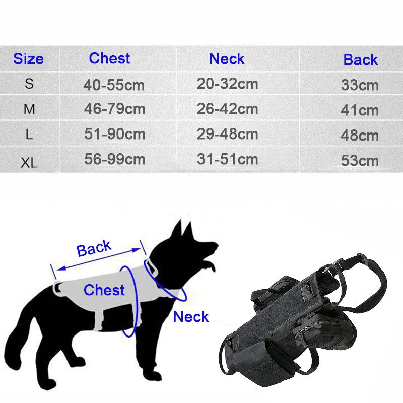 Tactical Military Dog Harness SJB-DIAMOND ELITES
