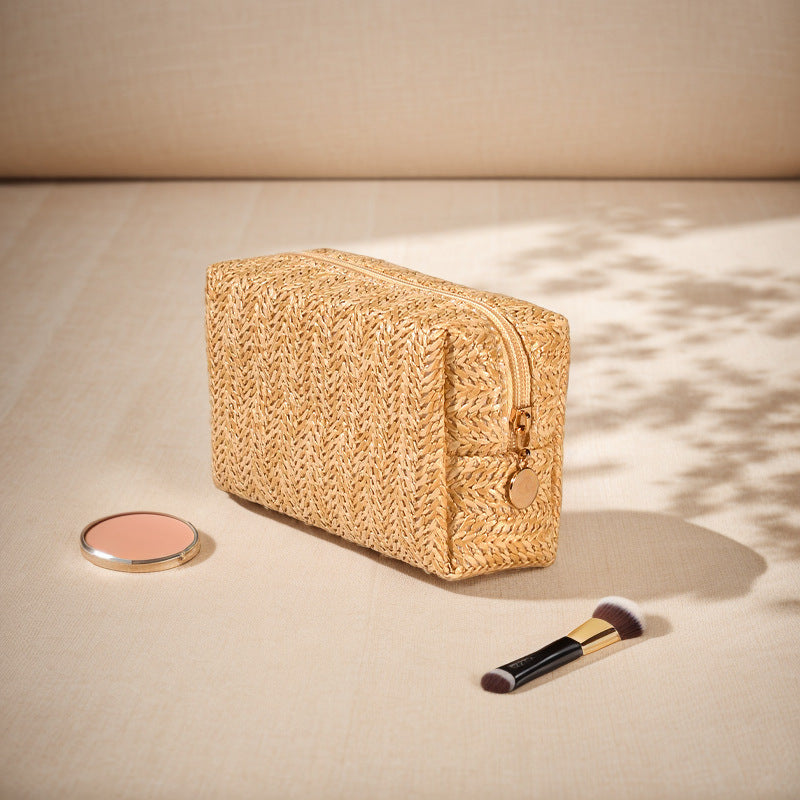 Woven cosmetic bag, change lipstick storage bag, portable cosmetic bag retro m travel travel square bag small - SJB-DIAMOND ELITES