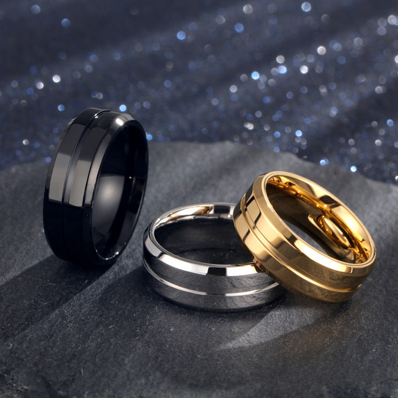 Electroplating Ring - Men's Titanium Steel Geometric Ring SJB-DIAMOND ELITES