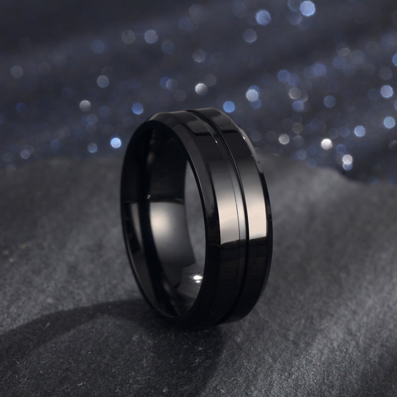 Electroplating Ring - Men's Titanium Steel Geometric Ring SJB-DIAMOND ELITES