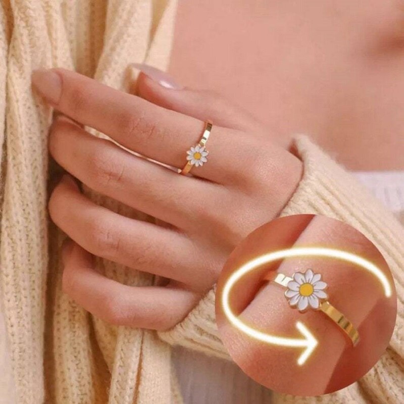 Fidget Spinner Rotatable Ring For Women SJB-DIAMOND ELITES
